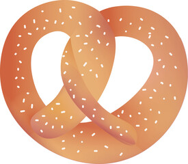 Poster - digital png illustration of brown pretzel on transparent background