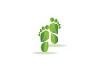 Ecologic  footprint green leafs logo vector. Perfect for eco-friendly brands, environmental campaigns, or any initiative advocating sustainability. Podiatrist  business concept.