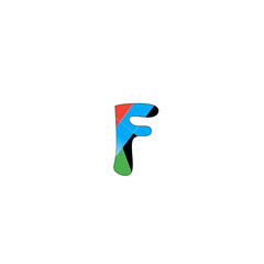 illustration of the letter F with a combination of colors