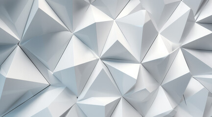 Canvas Print - Gleaming silver geometric shapes with soft lighting. Modern abstract widescreen background wallpaper.