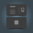 black color business card set or template with all of your details , logo and qr code with minimalist text and design vector illustration editable business card for business and other uses .