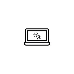 Poster - Laptop with Cursor icon vector