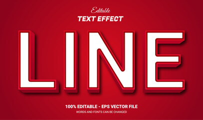 Wall Mural - line red editable text effect