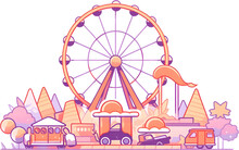 Ferris Wheel On Transparent Background