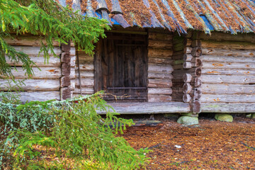 Canvas Print - Log cabin in the woodland