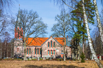 Canvas Print - Beautiful Church built of stone in the countryside