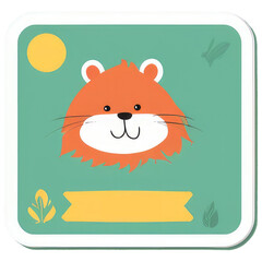 Wall Mural - Set of cute animal cards. Vector illustration in flat cartoon style.

 Generative AI