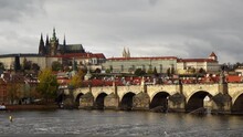 View Of Charles Bridge And Prague Castle.