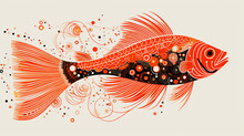 Beautiful One Line Doted Art Fishes