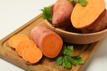 Wall Mural - Sweet potato, concept of healthy food, vegetables