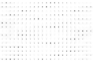 Wall Mural - dot grid halftone seamless pattern. different sized round points background. abstract monochrome ret
