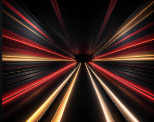 Poster - Abstract background of glowing lines and stripes, neon cyberpunk style. Generated AI