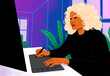 © Science RF - Woman using graphics tablet, illustration