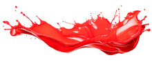 Red Paint Splashes, Isolated, PNG.