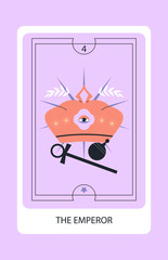 Wall Mural - tarot card major the emperor. hand drawn vector illustration.