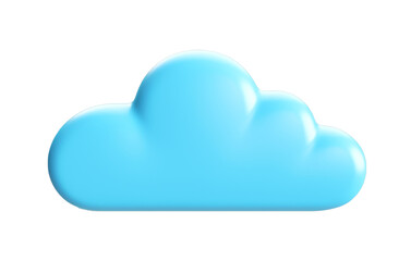 simple blue cloud, isolated, PNG.