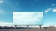 © ArtStage - Empty billboard on sunny clear blue sky  AI generated illustration