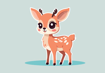 Poster - Vector of a cute fawn