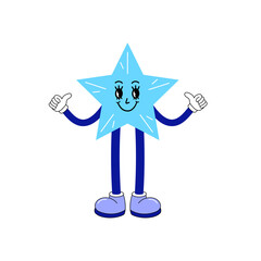 Sticker - Cartoon cute blue star 