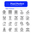 Water treatment thin line icons set: sewage treatment, water filtration, wastewater, ocean pollution, cleanup, clean water act, chlorinated, ultraviolet cleaning. Editable stroke. Vector illustration.