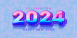 © Lavanart89 - New year banner holiday celebration with 2024 editable numbers with gradient style