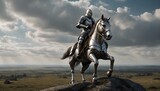 Fototapeta  - hardly armored knight on a horse