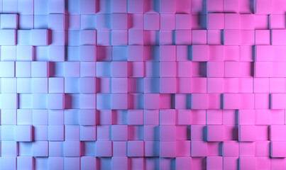 Poster - Geometric background. Abstract backdrop. Wallpaper with pink cubes. Geometric textures. Abstract pattern. Background for website design. Three-dimensional wallpaper for stylish design. 3d image