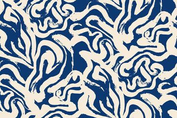 minimalist abstract brush stroke painting seamless pattern illustration. modern trendy paint line ba
