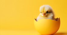Chicken And Egg Chicken, Bird, Chick, Baby, Egg, Animal, Easter, Yellow, Isolated, Small, Fluffy, Young, Newborn

