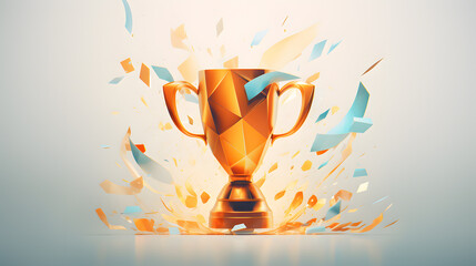 Gold trophy on white background illustration