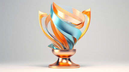 gold trophy on white background illustration