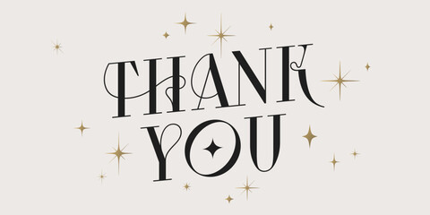 Canvas Print - thank you. classic lettering thank you for holiday thanksgiving day, vintage graphic, banner, poster
