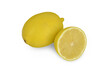 Two isolated lemons with a shadow on a transparent background, png ready to use. 