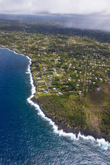 Wall Mural - Aerial coastal view of the Island of Hawai'i 