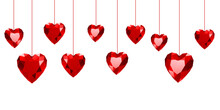 Red Hearts On White Background Illustration Vector