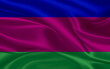 3d waving realistic silk national flag of Kuban people republic. Happy national day Kuban people republic flag background. close up