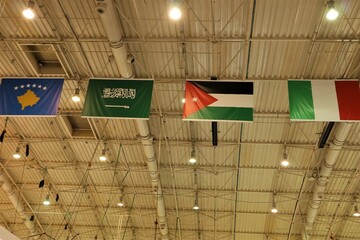Riyadh, Saudi Arabia.
November ‎12, ‎2023:
Flags of some countries participating in the agricultural exhibition in Riyadh