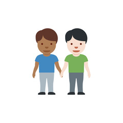 Sticker - Men Holding Hands: Medium-Dark Skin Tone, Light Skin Tone