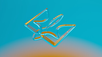 Poster - 3d rendering. The symbol of Ukraine, the symbol of independence, the struggle for freedom and democracy.