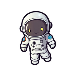 cute astronaut cartoon illustration isolated generative ai