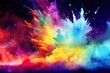 Rainbow Smoke Explosion Background Generative AI