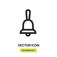 Poster - Bell icon vector. Linear-style sign for mobile concept and web design. Bell symbol illustration. Pixel vector graphics - Vector.	
