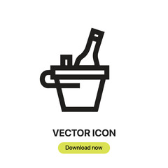 Aufkleber - Champagne icon vector. Linear-style sign for mobile concept and web design. Champagne symbol illustration. Pixel vector graphics - Vector.	
