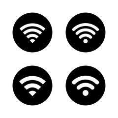 Poster - WIFI, wireless network icon vector in black circle