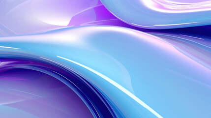 Poster - Abstract background with pink, purple and blue glass waves on white background