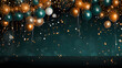 © Oksana_Latysheva - Green and golden balloons with sparkles high detailed dark background. Framework template with balloons for congratulation