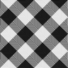 Wall Mural - Gingham check plaid pattern in colorful black and white. Seamless vichy gingham check vector for  fabric, wrapping, wallpaper. Decorative print.