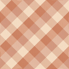 Wall Mural - Gingham check plaid pattern in colorful  beige. Seamless vichy gingham check vector for  fabric, wrapping, wallpaper. Decorative print.