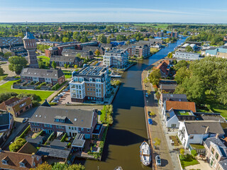 Wall Mural - Aerial from the historical city Sneek in the Netherlands