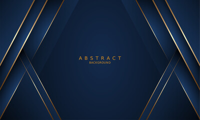 Wall Mural - dark blue and gold lines luxury premium background.